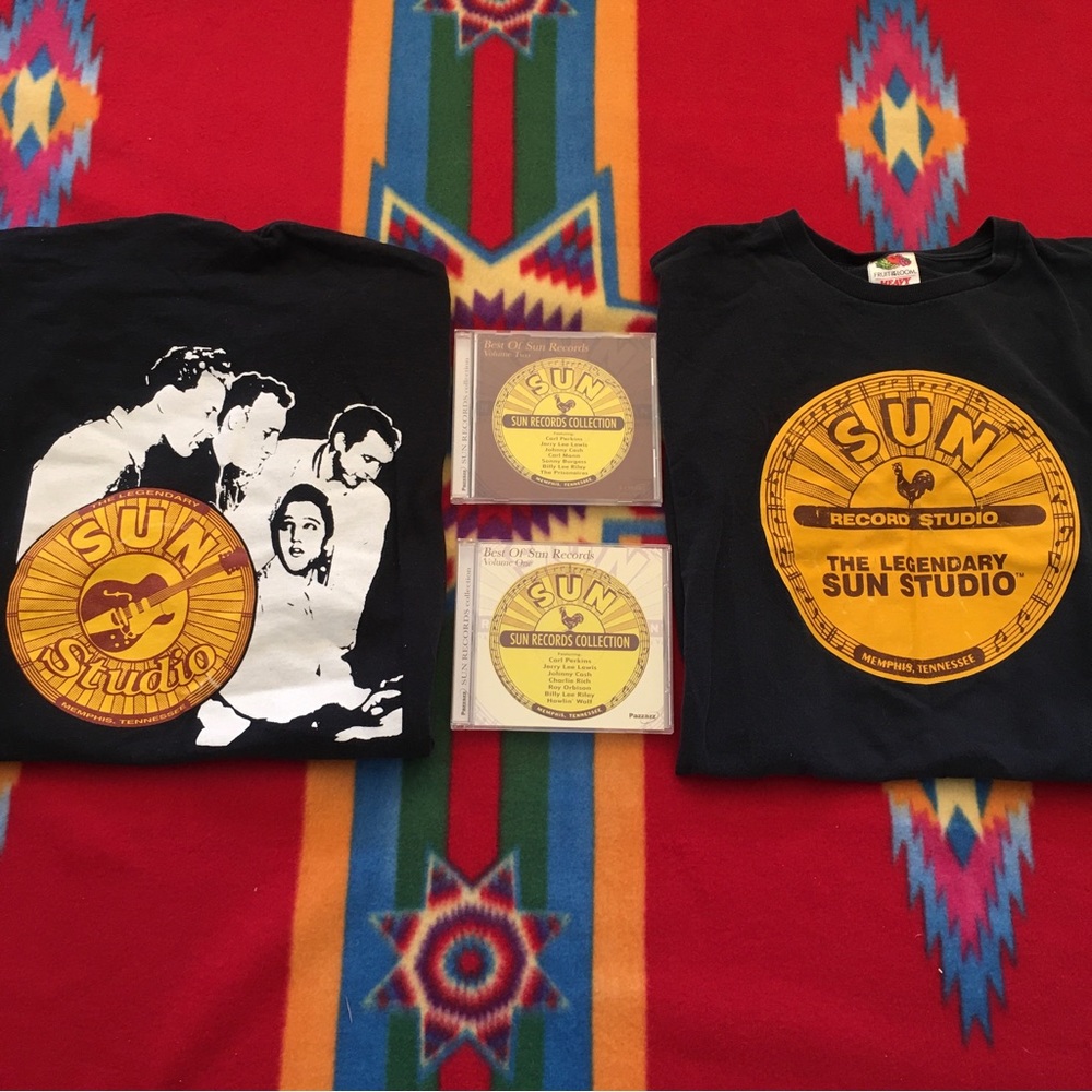 2 Sun Studio Tshirts (Million Dollar Quartet & Sun Studio)+2 Disc Sun Studio Set
